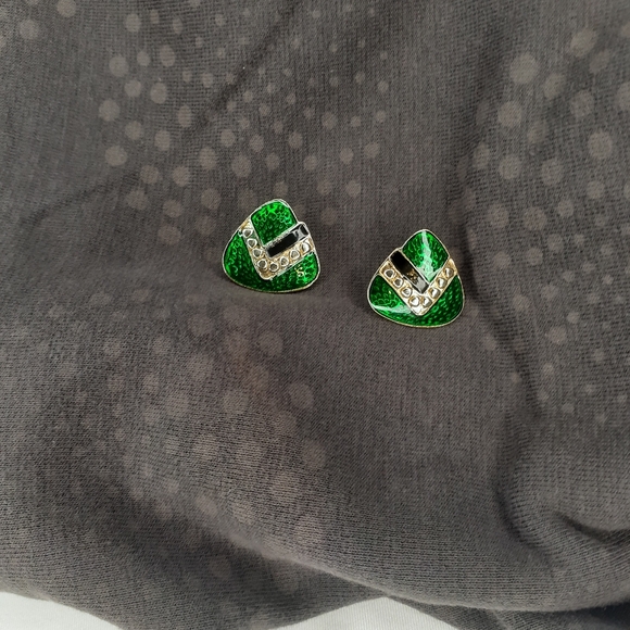Vtg 80's Triangle V Earrings - Picture 6 of 9